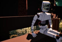 Virtue and a Sledgehammer: The Retcon Review A robot sitting on a bench in Virtue and a Sledgehammer