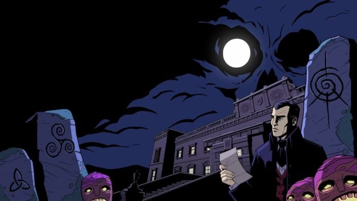 blake manor keyart A man standing under the moonlight in The Seance of Blake Manor
