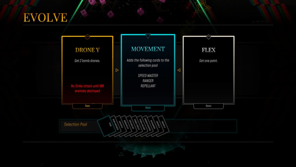 Three menu items
